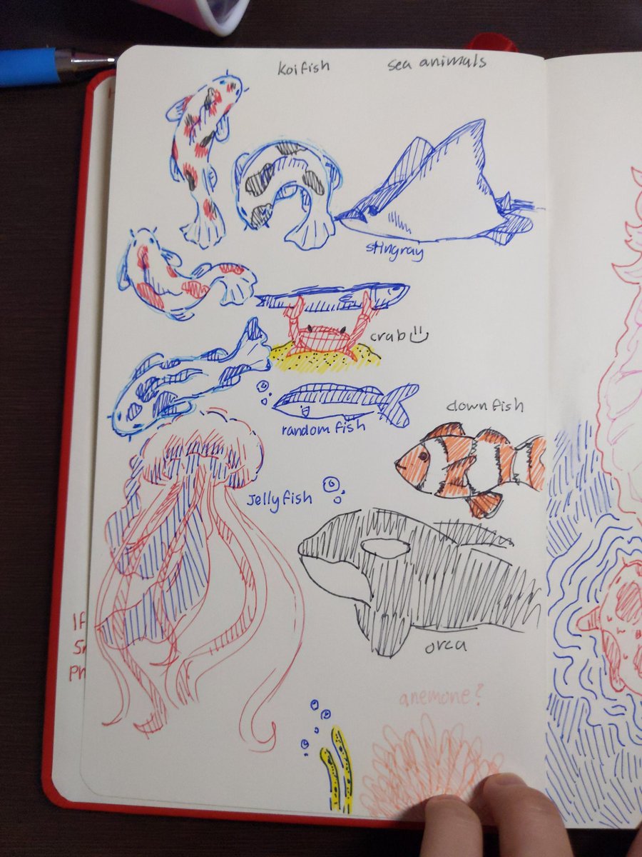 some sea animals I drew :)
#seaanimals #marinelife #Doodles