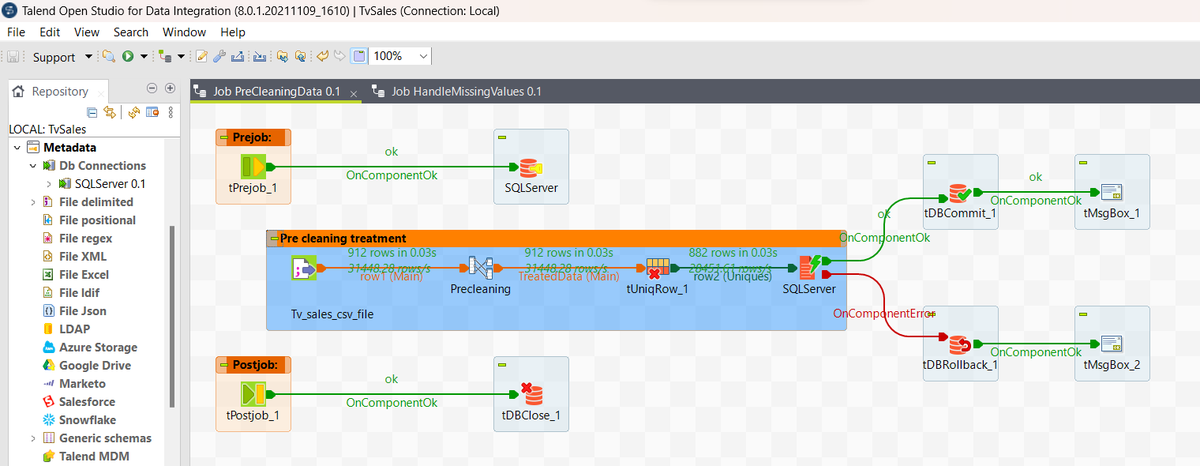 LikeSefdine's tweet photo. #100DaysOfCode Day 15 
Project: ETL with Talend 
This project introduces me to the core concepts of Talend Open Studio. https://t.co/na4E2laPRX