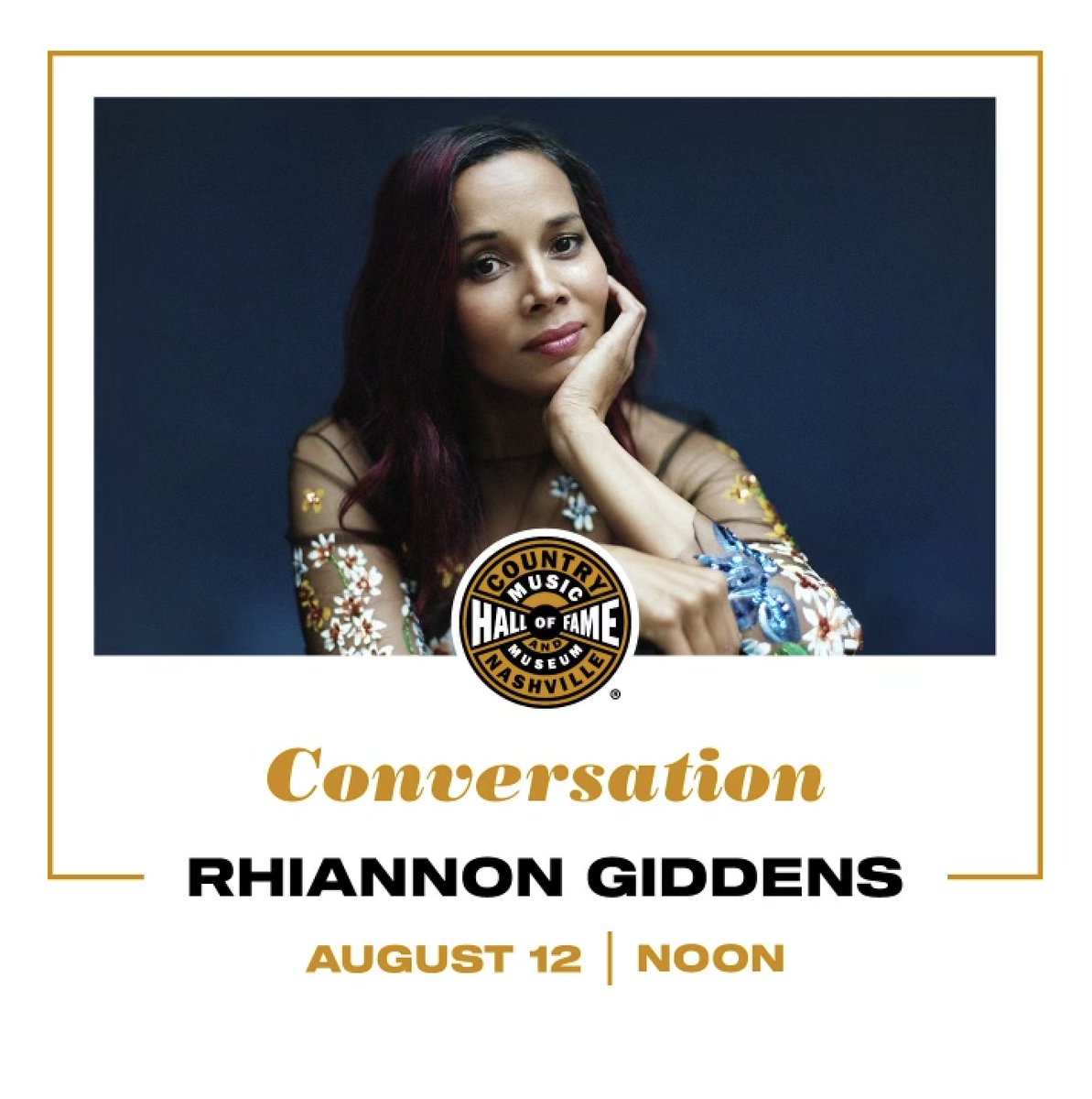 RhiannonGiddens's tweet photo. Join me in conversation (and maybe a little song) this Saturday at 12p CT at the @countrymusichof in Nashville. Historian and writer Patrick Huber will host as we chat about my influences, creative process, and diverse body of work. See you this weekend!

https://t.co/dDDG1tzEB3 https://t.co/92MjaTieNP
