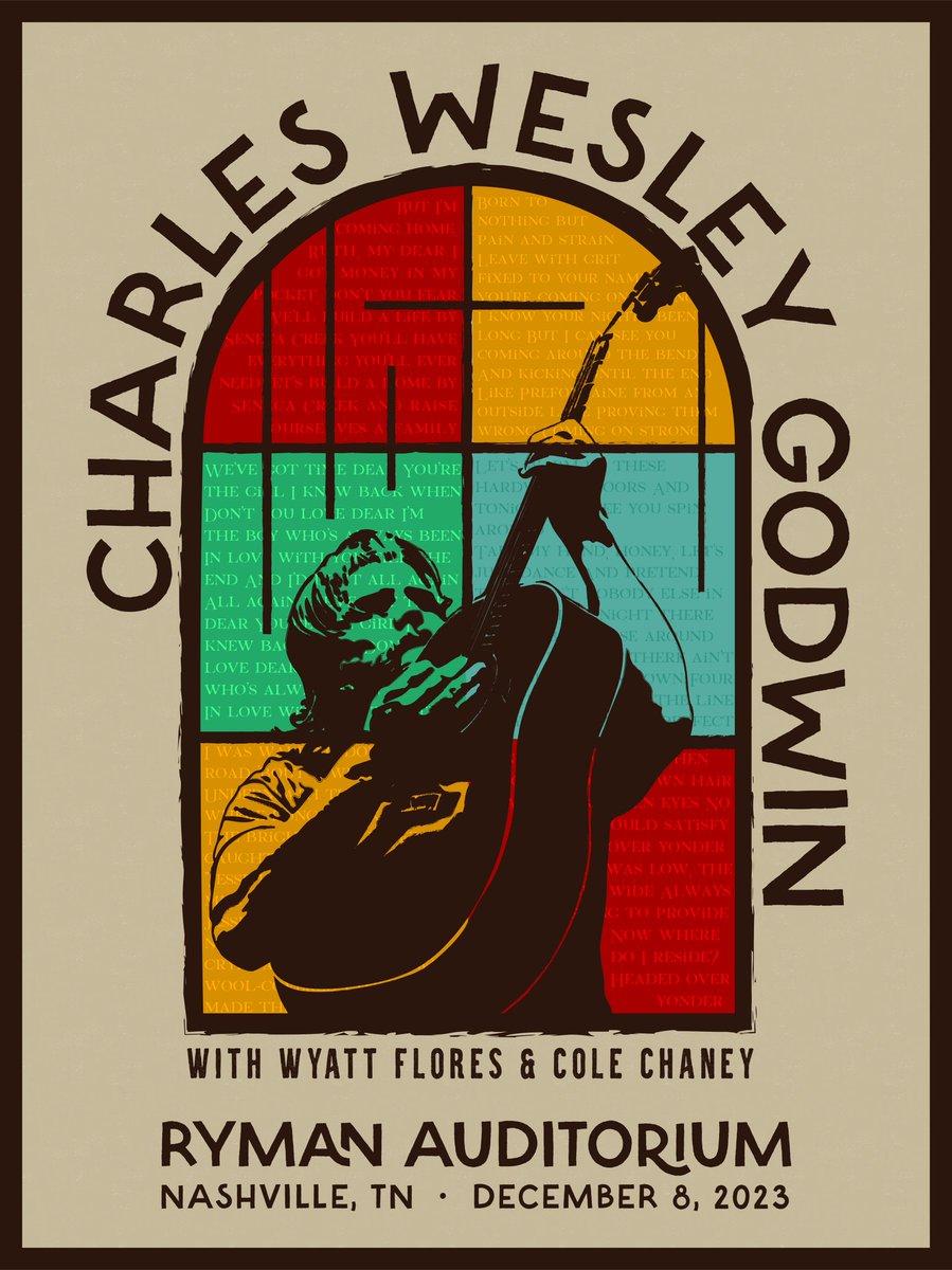 This is a big one…I’m beyond honored to help kick things off for <a href="/CharlesWesleyG/">Charles Wesley Godwin</a> at the RYMAN on December 8th!

Presale is 8/17 at 10am CT, general on sale 8/18 at 10am CT.