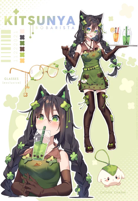Kitsunya drinking boba with booba  