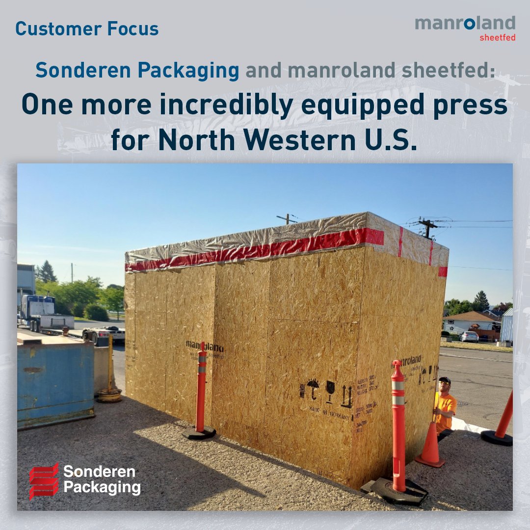 Last piece arrives for an incredibly equipped press for Sonderen Packaging in Spokane, Washington.

Stay tuned for the first images and video of this press!

#manrolandsheetfedUS #CustomerFocus #SonderenPackaging #SonderenEvolves