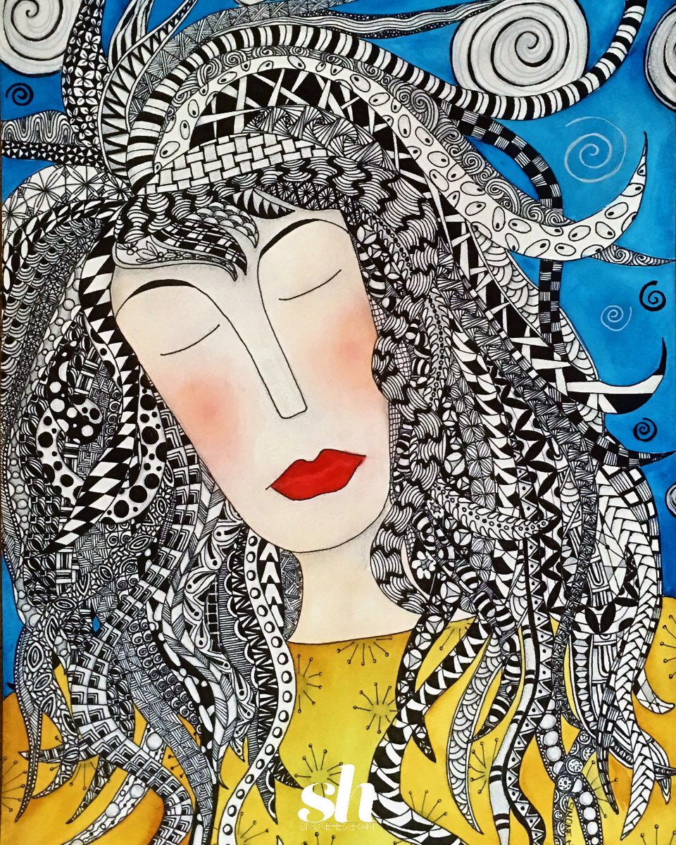 Created this a few years ago and it was the moment that I knew I could marry zentangle art & watercolors. I love both mediums & previously saw other artists play around with it, but wasn't sure if I could or would like it. And I loved it! #mixedmedia #painting #fineart