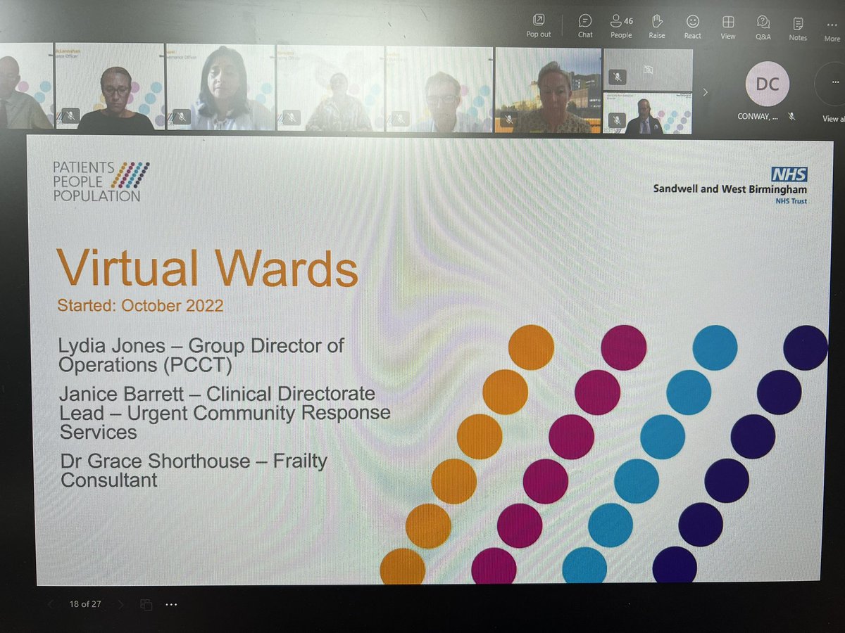 SWBHnhs's tweet photo. Lydia Jones, Janice Barrett, and Dr Grace Shorthouse are now discussing the recent successes of our Virtual Wards Service. #AGMSWB23 https://t.co/Rt3G2v1vg1