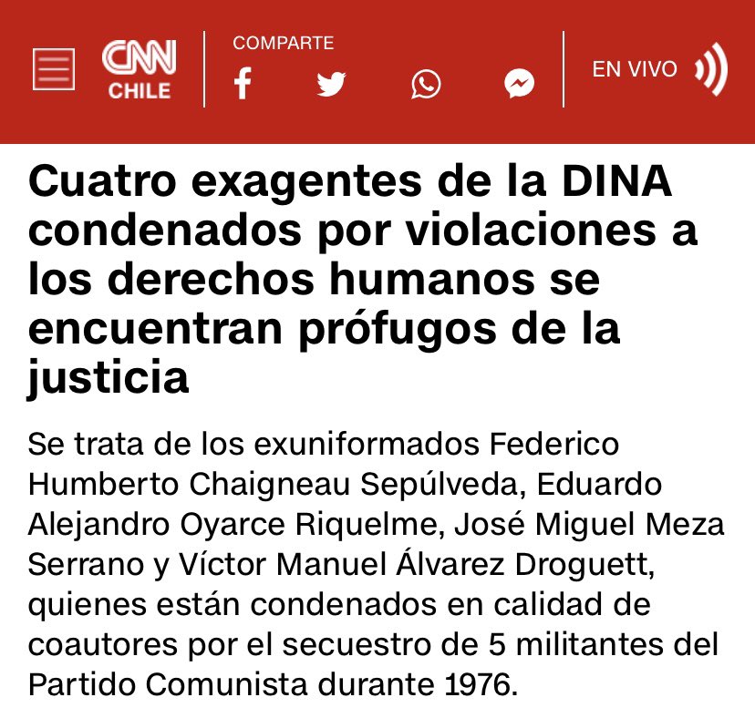 danieljadue's tweet photo. El Estado de Chile debe asegurar que estos delincuentes cumplan las condenas por los crímenes cometidos. No puede instalarse en nuestro país el
manto de la impunidad. Es muy grave que estos sujetos estén libres, son un peligro para la sociedad! https://t.co/VCNIB8KG8I
