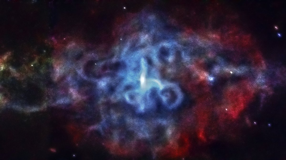 Today Chandra is studying supernova remnant 3C58 in Cassiopeia. A pulsar at the center of the remnant is generating jets of X-rays that extend trillions of kilometers. These jets are responsible for creating the complex arrangement of loops & swirls revealed in the image.