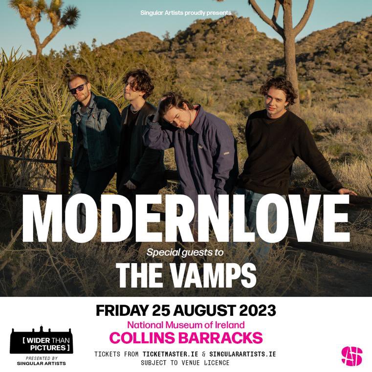 hey Dublin ya big ride, 😉 we’re doing a show… one night only this year in the capital and we’re buzzin! supporting @TheVampsband on August 25th in Collins Barracks yup’ouveh 💚 🎫🎫🎫 : shorturl.at/pyzY0 @singularartists