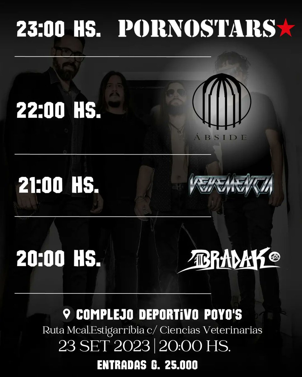 absidepy's tweet image. Cartelera actualizada!
Nos vemos en Septiembre!

Lugar: Complejo Deportivo Poyo's.
📆Fecha: 23 de Septiembre
⌚ A partir de las 20hs.

#rock
#rockpy
#Ábside
#SanLorenzo