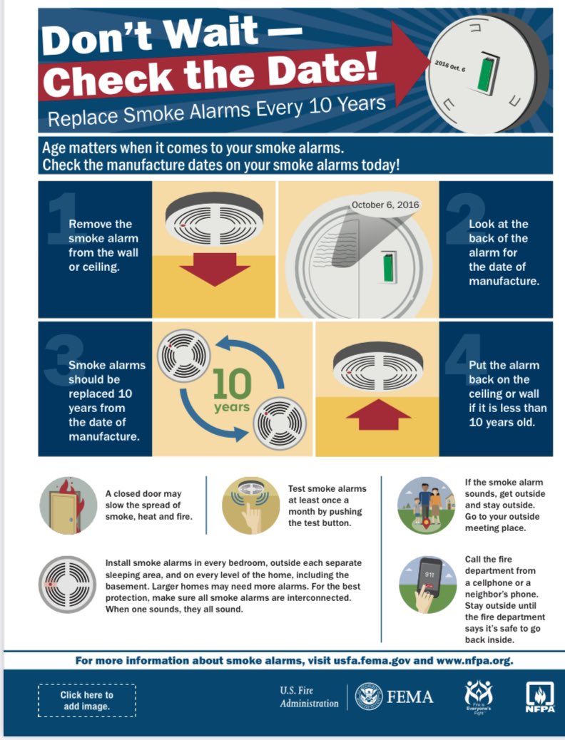 Good reminder …… check your Smoke Detector expiration dates !!