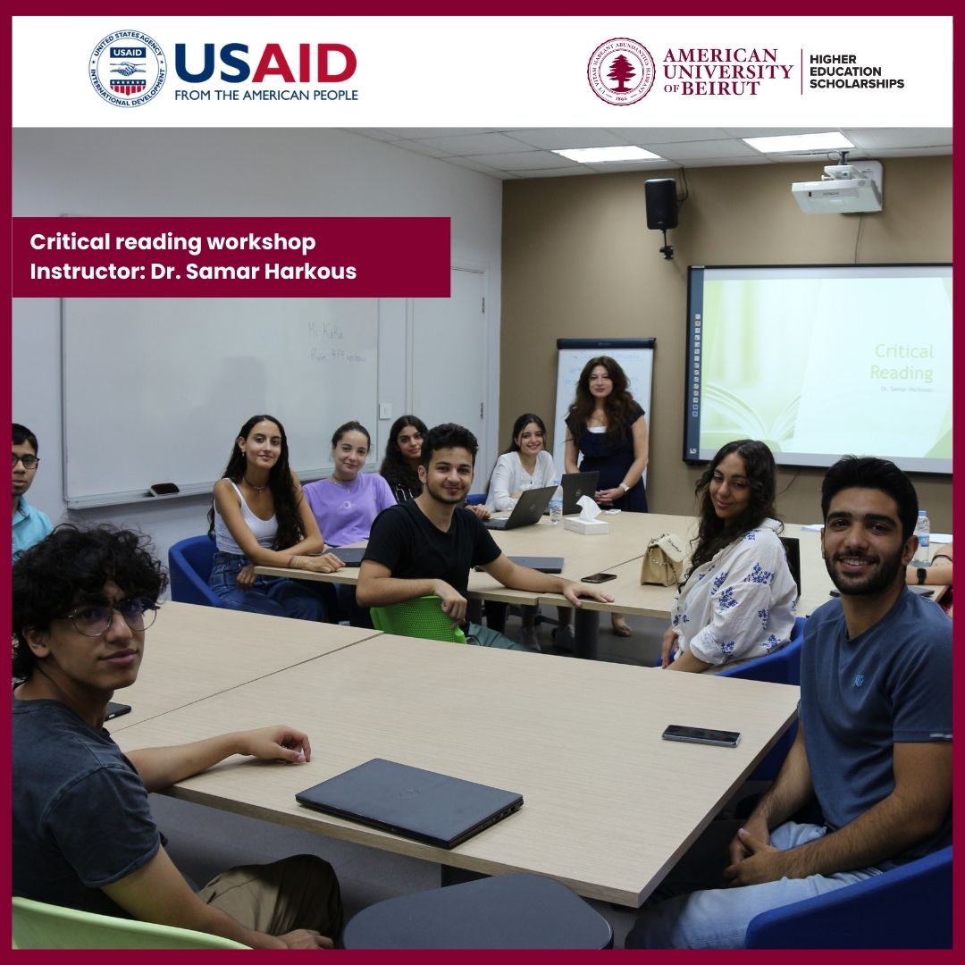 Today, we kicked off another workshop on critical reading skills facilitated by Dr. Samar Harkouss, this workshop enabled students to engage with the written text, expand their knowledge, and enhance their study skills to ensure college success. #USAID #AUB <a href="/ZaherDawy/">Zaher Dawy</a>