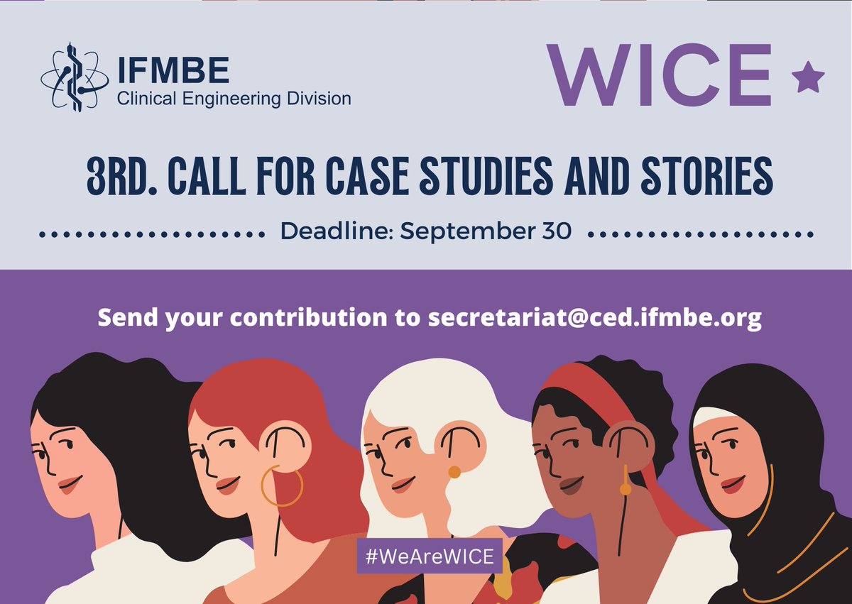 EBCCoalition's tweet photo. Share your story with the #WeAreWICE campaign if you are a woman working in clinical/biomedical engineering!

Deadline 30 Sept. More here https://t.co/WvfZyzctWU 

🙏@cedifmbe 

#WomeninSTEM #TheyMakeitWork #GenderEquality

@womeninGH @WES1919 @WomenDeliver @ghn_news https://t.co/VyCq6Rc8dr