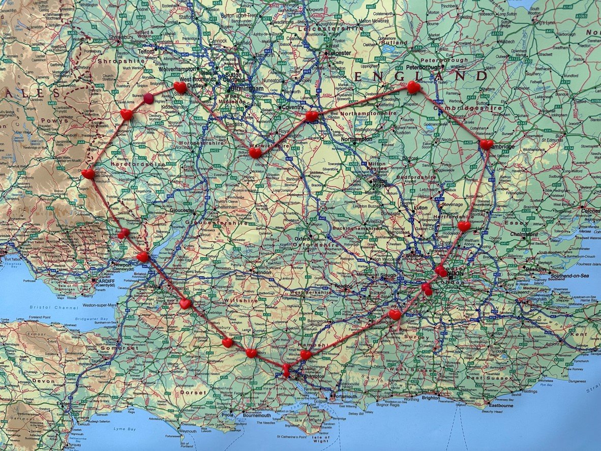3dadswalking's tweet photo. Mr &amp; Mrs Smith’s @WonkyHeartRide 
Karen &amp; Paul lost their son Harry to suicide in 2013
To mark the 10th anniversary of their loss on 15th August they will start a ride marking a wonky heart across England &amp; Wales
Fine out more here:
https://t.co/4BupV1Ahgn
Support them if you can https://t.co/D3Mvc12xe3