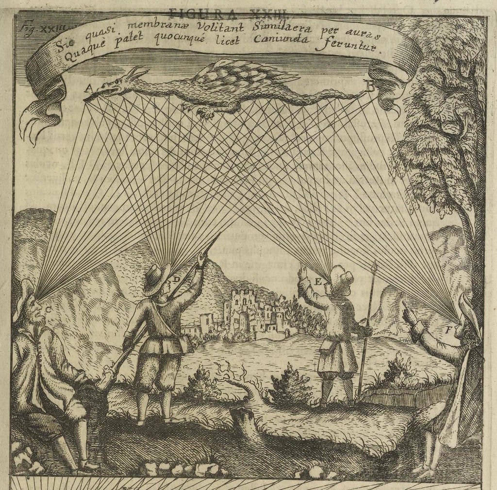 The innovative and, at times, wonderfully surreal engravings from Johann Zahn’s Oculus Artificialis (1685), an early and comprehensive account of the function and usage of a number of optical instruments, including the camera obscura and magic lantern: buff.ly/2mBHRMb