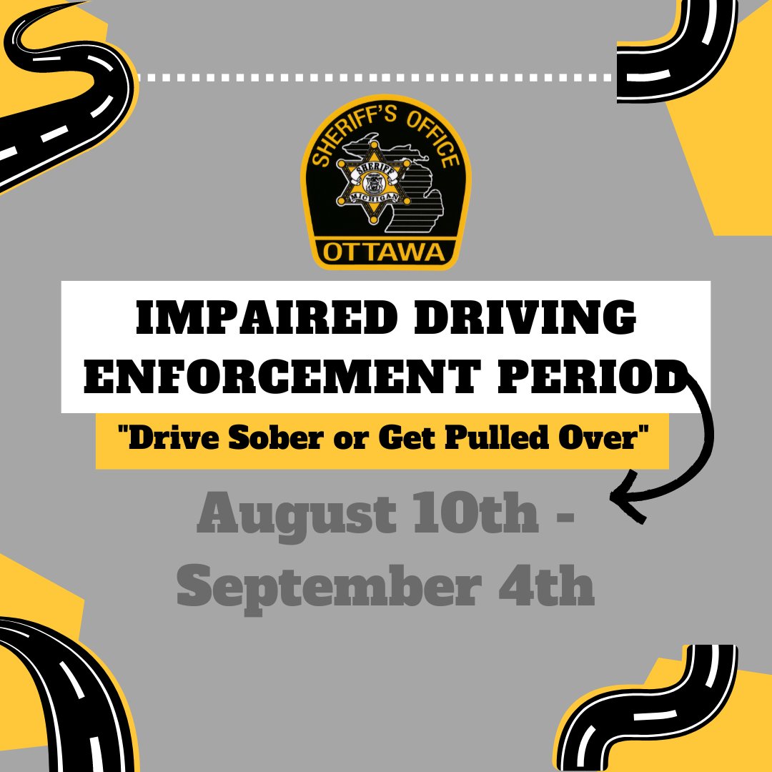 STARTING TODAY! For a three-week period, deputies will conduct increased enforcement and educating the public about the dangers of impaired driving for the
#DriveSoberOrGetPulledOver campaign! #DriveSober #SoberDriving