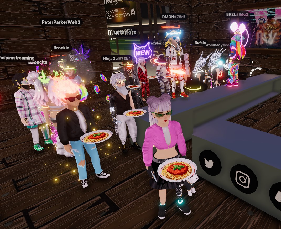 Every Tuesday... #bufalosaloon  <a href="/bufalomusic/">Bufalo / bufalomusic.eth</a> <a href="/futuristicwstrn/">Futuristic Western Music - BOTV SKULLS MINT NOW!</a> <a href="/decentraland/">Decentraland</a>  <a href="/DCL_Brasil/">DecentralandBrasil</a> 
Good vibes, good friends and good food