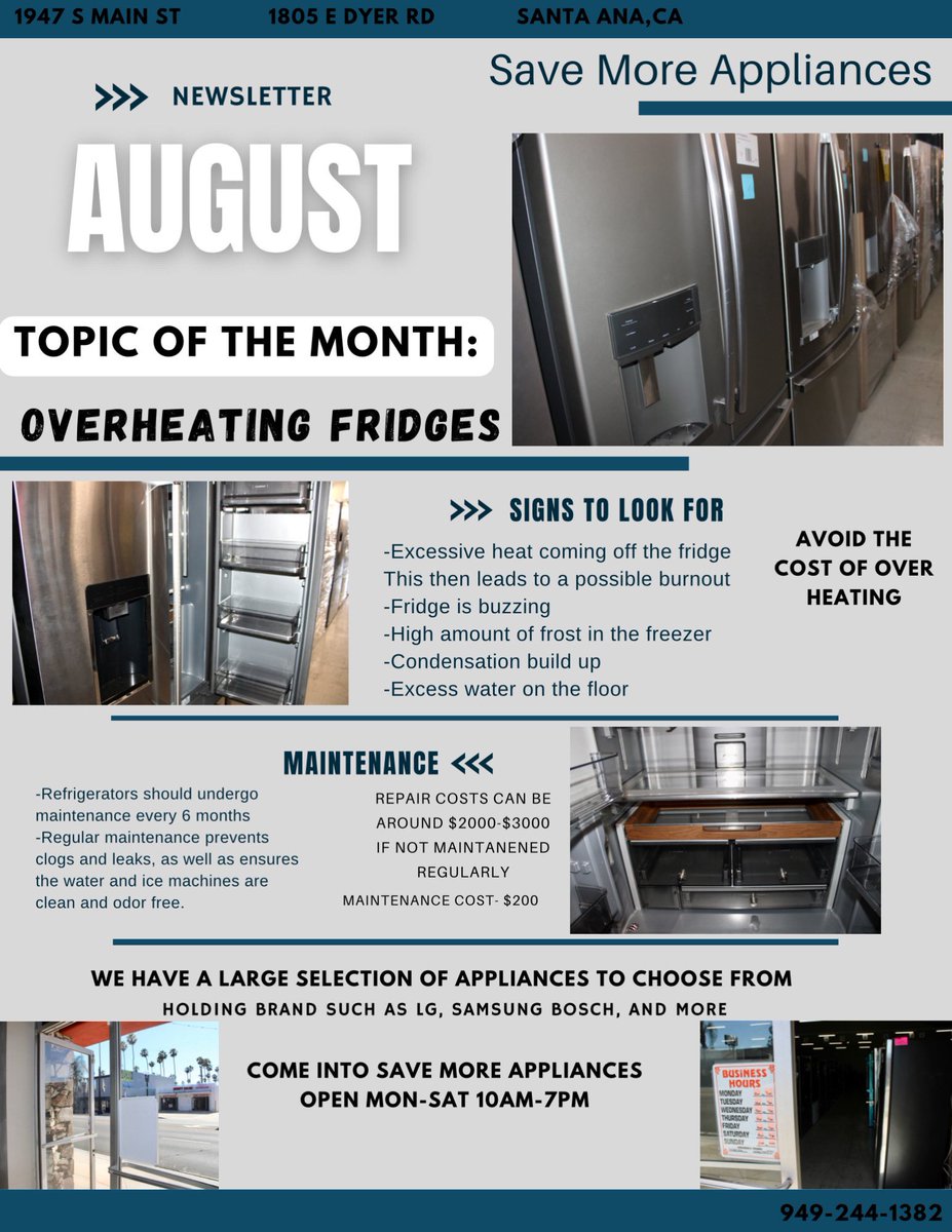 SaveMoreOC's tweet image. Have you taken a look at our August Newsletter?!!!!

Here at Save More Appliance