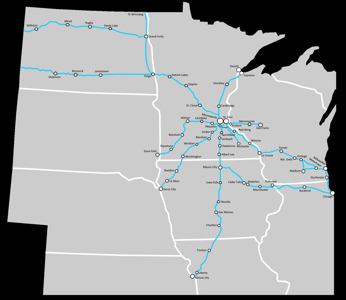 ThunderWolf08's tweet image. You can build passenger rail outside the northeast, trains shouldn't only be used to connect the most population dense corridors. People should have convenient high capacity options to get around.