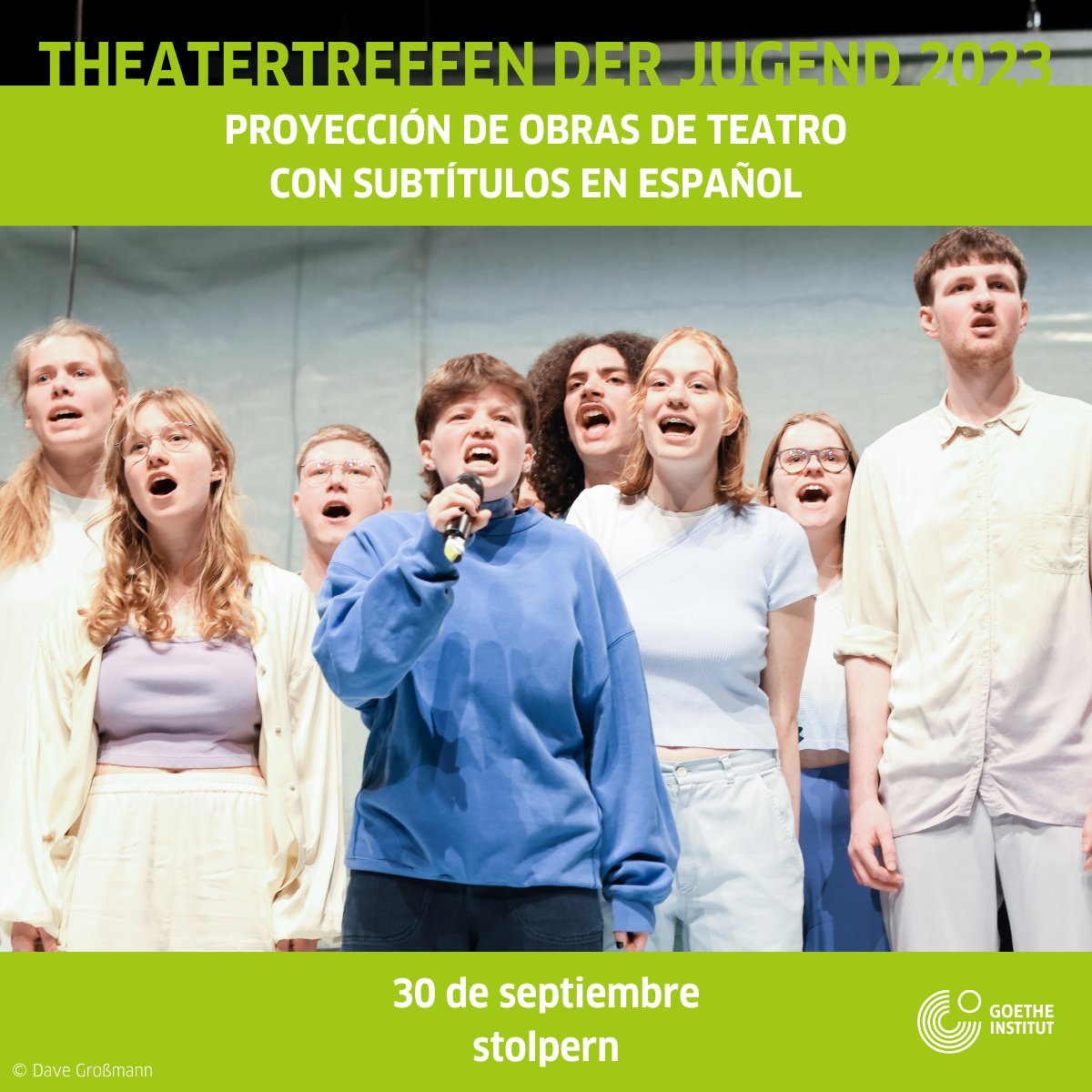 Goethe-Institut Mexiko (@gi_mexiko) on Twitter photo Teatro por streaming 🎭
No te pierdas tres obras del festival "Theatertreffen der Jugend":
Trau dich
Erwin Olaf Re:works
stolpern
👉 2, 9 y 30 de septiembre
👉 14:00 h
👉 Entrada libre
Toda la info: goethe.de/ins/mx/de/ver.…
<a href="/TjS_berlin/">Treffen junge Szene</a>
<a href="/GripsBerlin/">GRIPS Theater</a>
<a href="/schaubuehne/">Schaubühne Berlin</a> Teatro por streaming 🎭
No te pierdas tres obras del festival "Theatertreffen der Jugend":
Trau dich
Erwin Olaf Re:works
stolpern
👉 2, 9 y 30 de septiembre
👉 14:00 h
👉 Entrada libre
Toda la info: goethe.de/ins/mx/de/ver.…
<a href="/TjS_berlin/">Treffen junge Szene</a>
<a href="/GripsBerlin/">GRIPS Theater</a>
<a href="/schaubuehne/">Schaubühne Berlin</a>