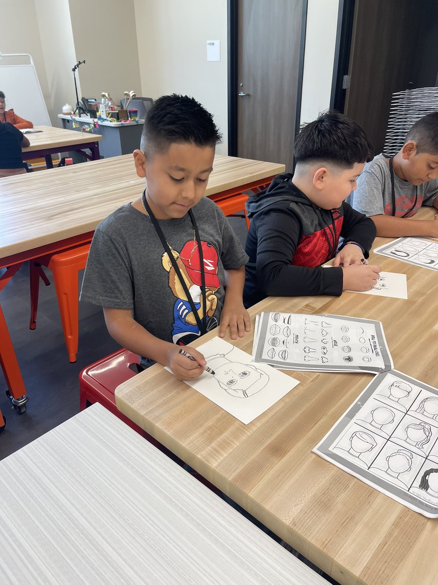 Self Portraits and Line Sculptures in the NBE Art studio today!! My new Artists are super Creative !! This is just the start to an amazingly creative year!!! 🎨🗺️ <a href="/HumbleISD_NBE/">North Bend Elementary</a> <a href="/VisualArtHumble/">Humble ISD Visual Arts</a> #humbleisdArtists