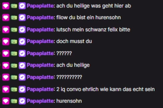 robin on X: die letzten chat nachrichten von papaplatte