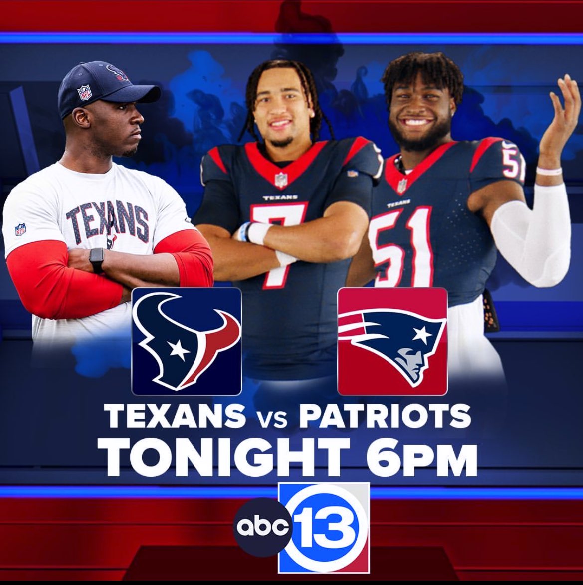 Are you ready for some football? 🏈 We are at @abc13houston. 😍 📺: Texans/Patriots preseason game tonight at 6 p.m. CST abc13.com/texans-vs-patr…