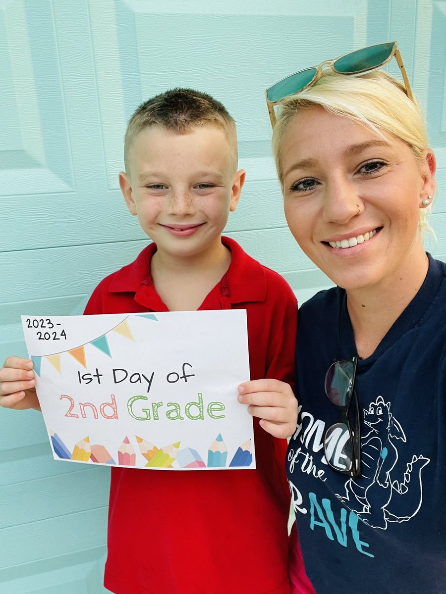 My Little Dragon 🐉 First day of 2nd Grade at AVE with mom! 🐉 #CCPSFamily