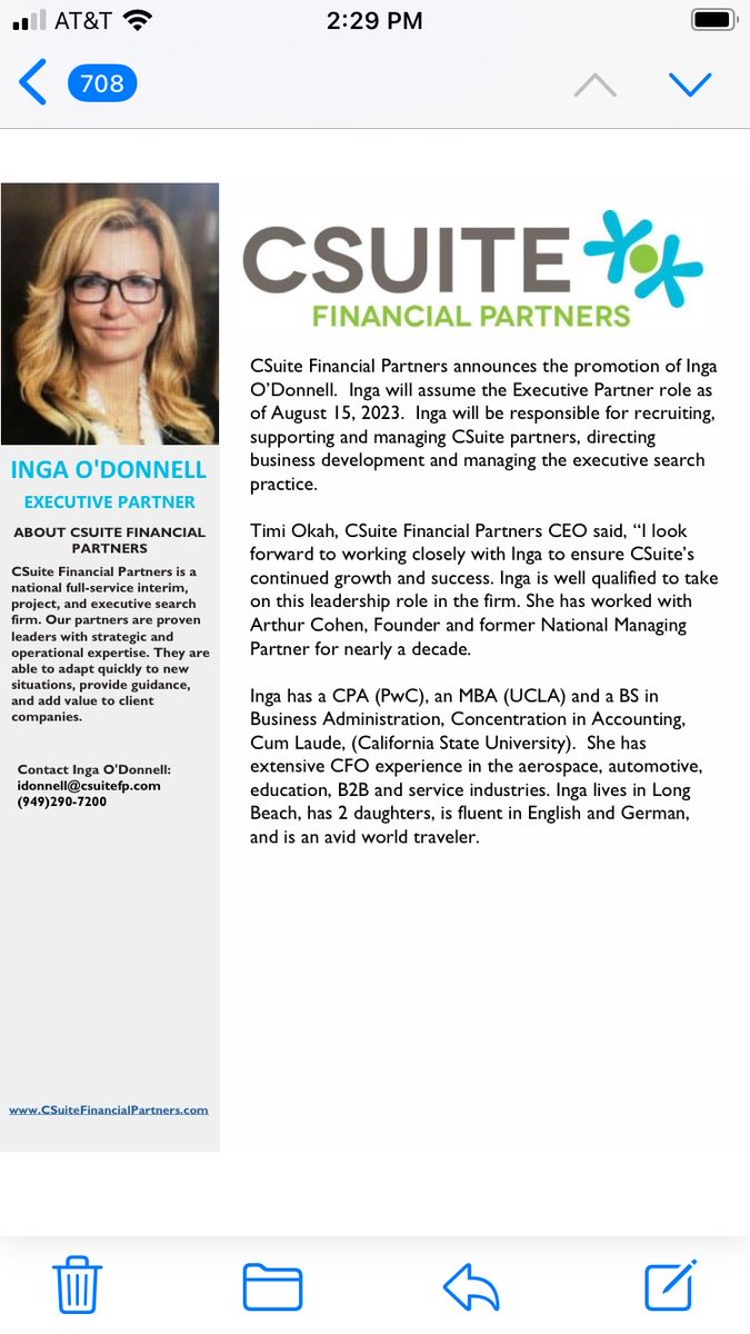 CSuiteFP's tweet photo. CSuite Financial Partners announces our new Executive Partner, Inga O”Donnell https://t.co/vfEhv9t70X