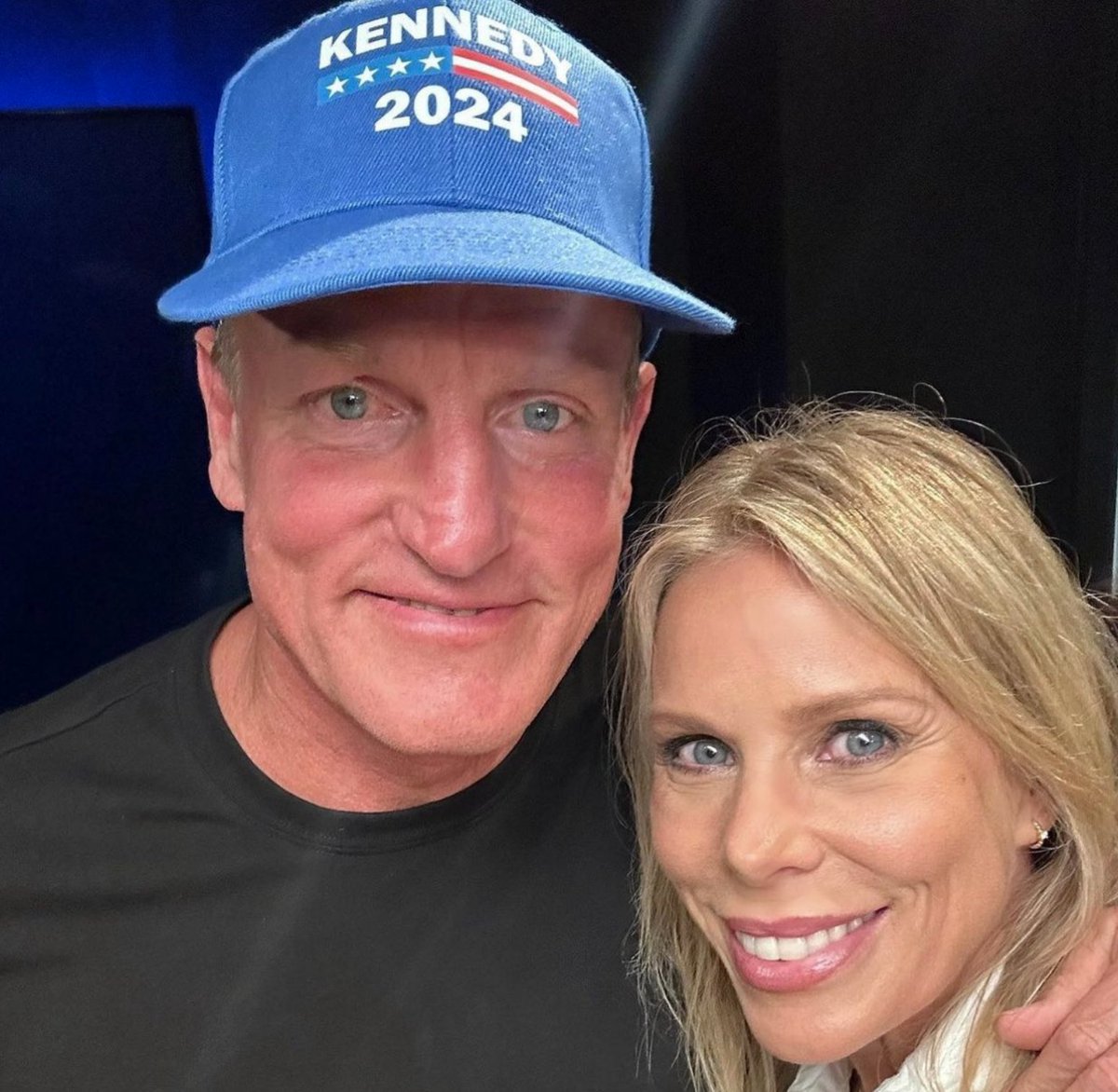 krassenstein's tweet photo. Newsflash:  Actors can support whatever candidate for president that they want.  The fact that people are attacking Woody Harrelson because of an RFK Jr. hat he's wearing while in the presence of RFK Jr's wife Cheryl Hines, shows me that politics in America are so incredibly divisive.  

Just stop!  
- Stop getting pissed off about what candidate someone likes.  
- Stop getting angry because other people have different views and opinions than you do. 
- Stop concentrating on all the wrong things.

You can still like a person if they don't completely agree with your political stances.