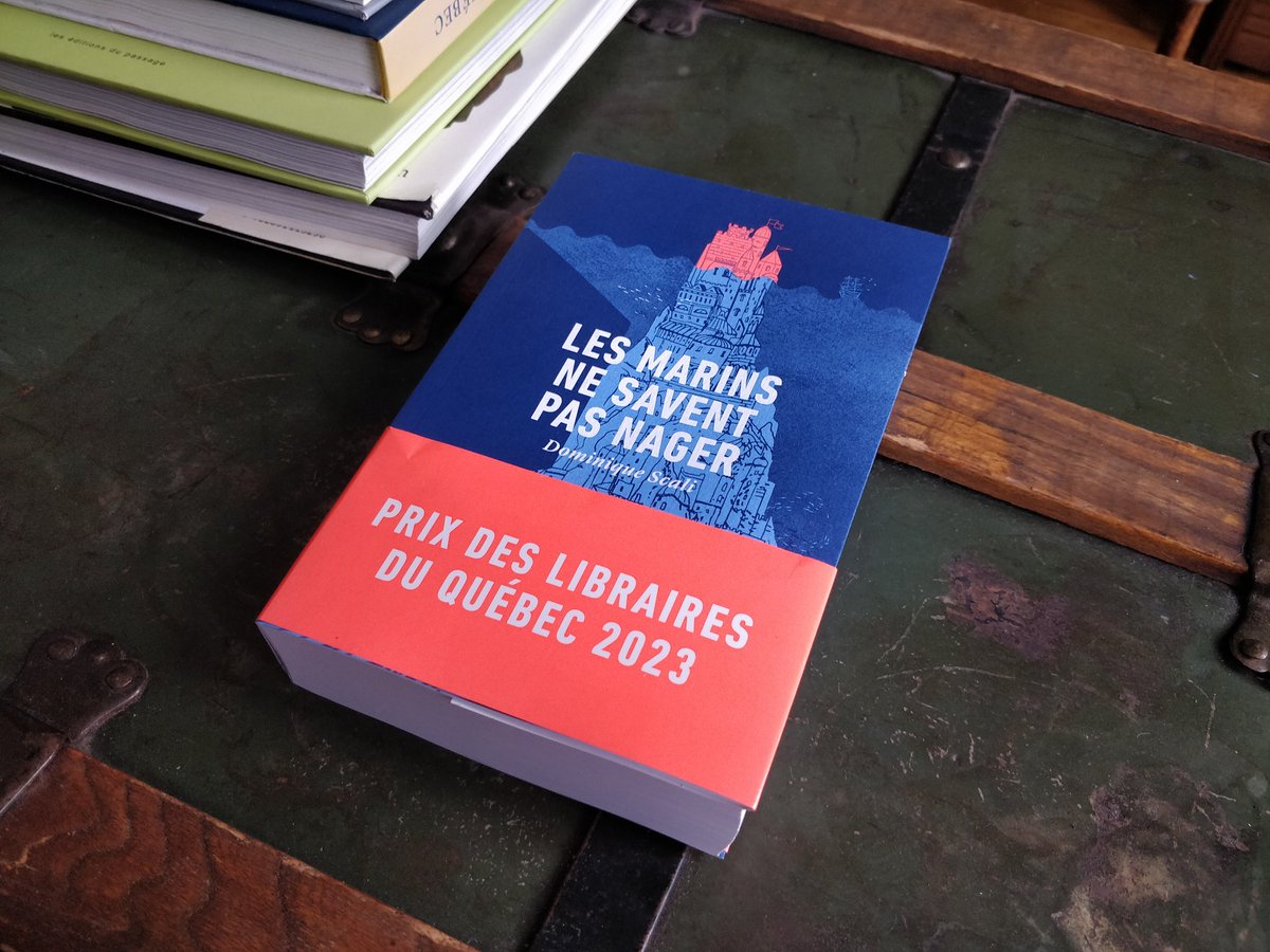 Cette fin de semaine sera chargée, donc aujourd'hui est mon #12Août et j'ai choisi le livre québécois Les marins ne savent pas nager de @DominiqueScali et édité par @lapeuplade. Acheté à ma bibliothèque de village Un livre pour soi.