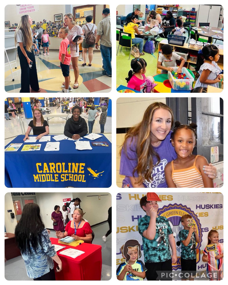 SarahCalveric's tweet photo. The students and families are in the CCPS house… Open House that is! Swing by between 4-7pm to meet the staff, drop off supplies, and learn about opportunities for family engagement! #OneCaroline #elevateeducatorsva https://t.co/CgMGJLiJOK