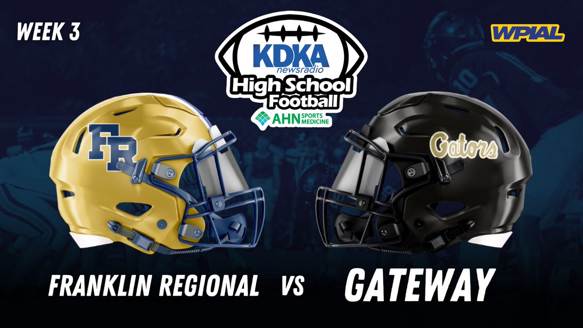 KDKARadio's tweet photo. @PR_RamsFootball @pnfootball @wpial7 @AHNSportsMed @RyanCory15 @EthanPillar @Evanjohnson05 @PRRamsTDClub @CoachHillerich @Landon_614 @AngeloMcCullom @PNAthletics @AHSRIVERHAWKS @ArmstrongStude2 @ArmstrongRiverh @isaiahbrown24 @ColtSprankle @AlexPatton24 @b_banks6 @shady6jt1 @quipfootball @wpialsportsnews @BVAFootball @McKTigersFB @MikeSapos @courtneydunn44 @JaydanKeys @BVA_GangGreen @BvasdAthletics @Quintonanthony_ @zowade11 @jakegedekoh @aiden_johnson88 𝐖𝐞𝐞𝐤 𝟑

Franklin Regional (@_FR_Football) makes its KDKA Radio debut as they visit rival Gateway (@GatewayGatorsFB)‼️

#KDKAFridayNightLights #GoNextLevel #WPIAL https://t.co/ytVDEf5gqQ