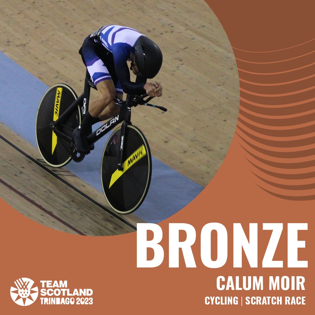 BRONZE! A stunning FOURTH medal of #Trinbago2023 for Calum Moir in the Scratch Race! 🏴󠁧󠁢󠁳󠁣󠁴󠁿🥉