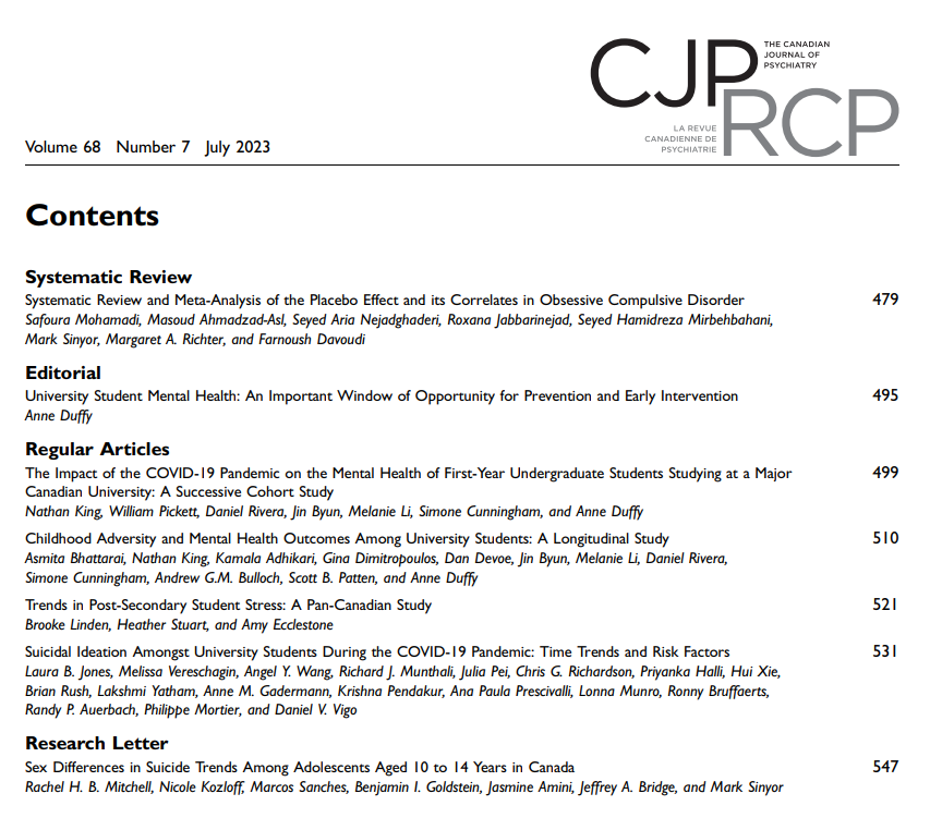 The July issue focuses on university students with papers on the impact of COVID-19, trends in stress, and the opportunities for prevention and early intervention. Find it here: journals.sagepub.com/toc/cpab/68/7