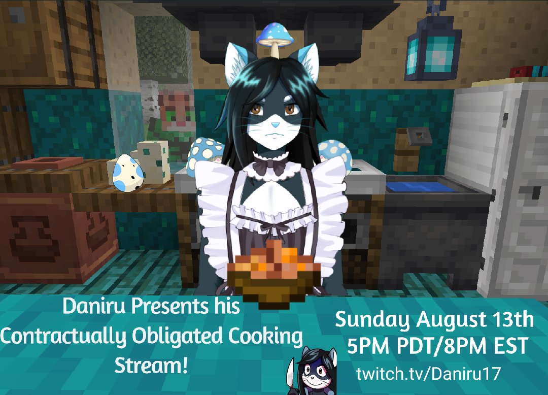 Dani_daniru's tweet photo. Contractually Obligated Cooking Stream On Sunday the 13th! Thanks to the $2000 donation from the #Prideathon I am forced to do this ๐ #VtuberEN #Vtuber https://t.co/wEljwYFyYb