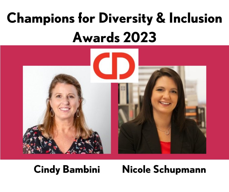 CREWSTL's tweet photo. CONGRATULATIONS to our very own Cindy Bambini and Nicole Schupmann of CannonDesign for winning the
Champions for Diversity & Inclusion Award in the For-Profit Category! We are so thrilled for you and are so proud to have you as members of #CREWSTL! https://t.co/hJbB7yCJq8