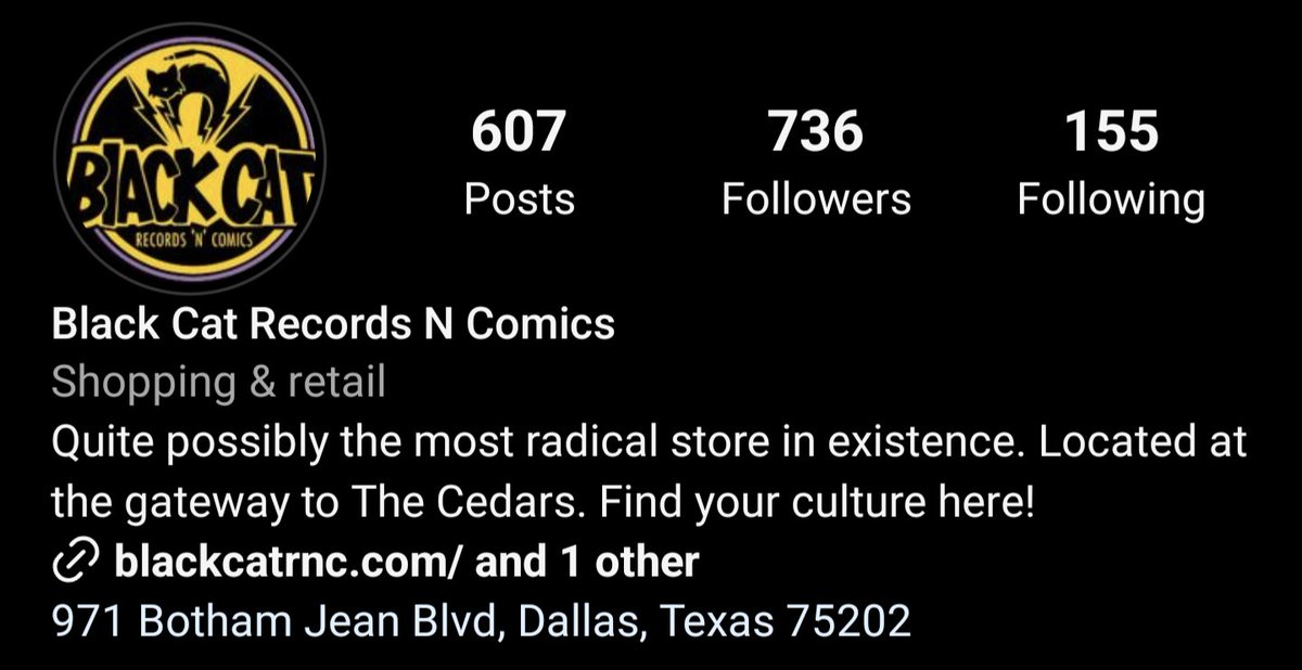Black Cat Records and Comics is one of the coolest shops in Dallas and we are honored to have their support! Their $500 donation guarantees them a place on our Wall of Fame. Reserve your spot by donating $500 or more: apprenticeoakcliff.org/donate

And check out Black Cat on Instagram!