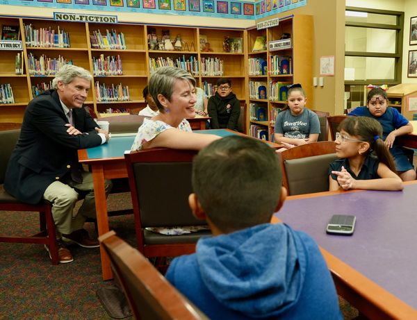 GadsdenISD_NM's tweet photo. 🌟 Exciting Visit at Desert View Elementary! 🌟

We were honored to host Jeffrey C. Jones, CEO of Solution Tree, and Michelle Finn, a professional development associate at Marzano Resources, at Desert View Elementary. https://t.co/CkVXVMYHIG