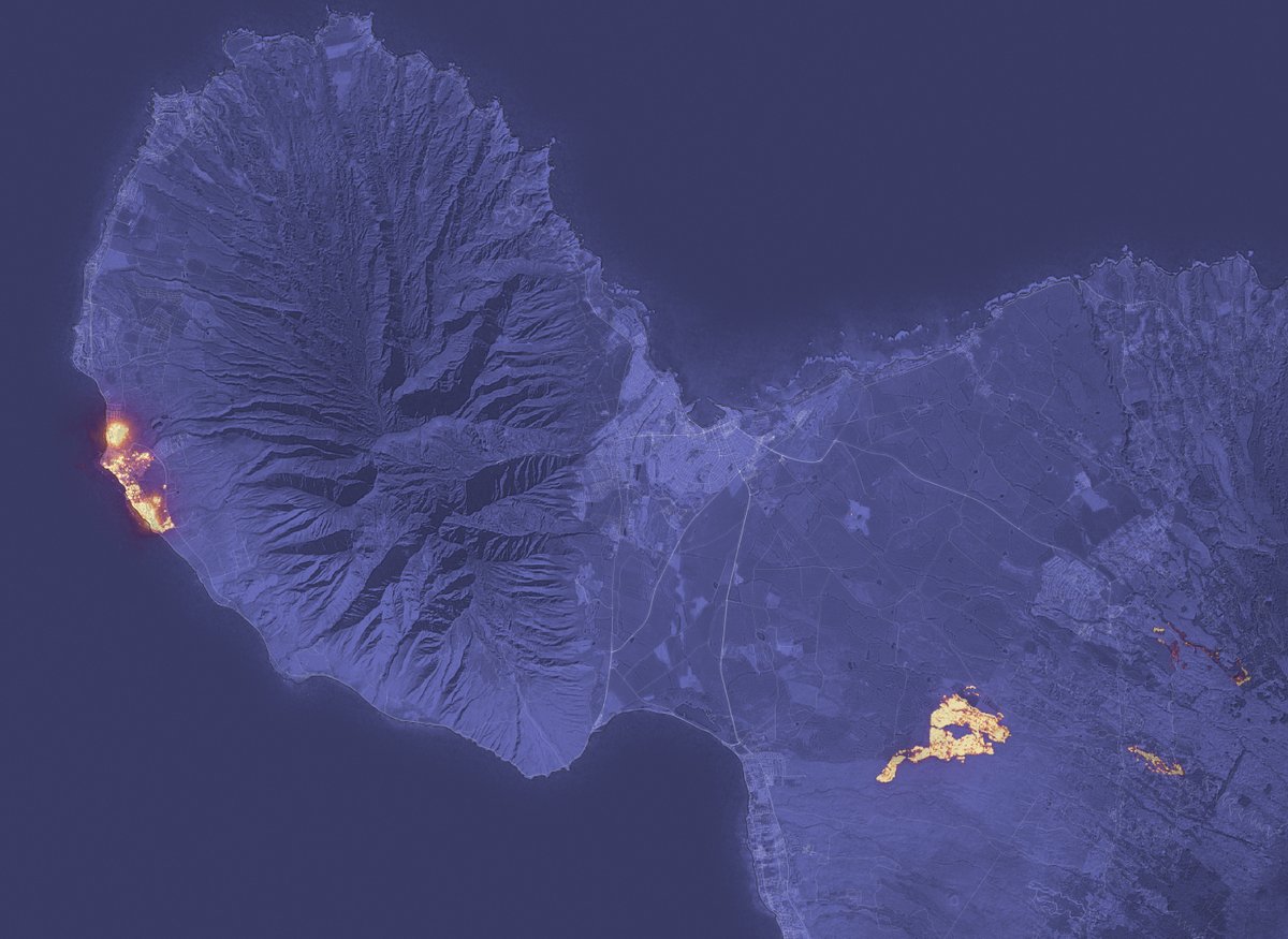 Dry conditions and strong winds helped fuel destructive wildfires on Maui.

The Landsat 8 satellite captured this image in infrared on Aug. 8 at 10:25pm Hawaii Time: go.nasa.gov/47lzubn