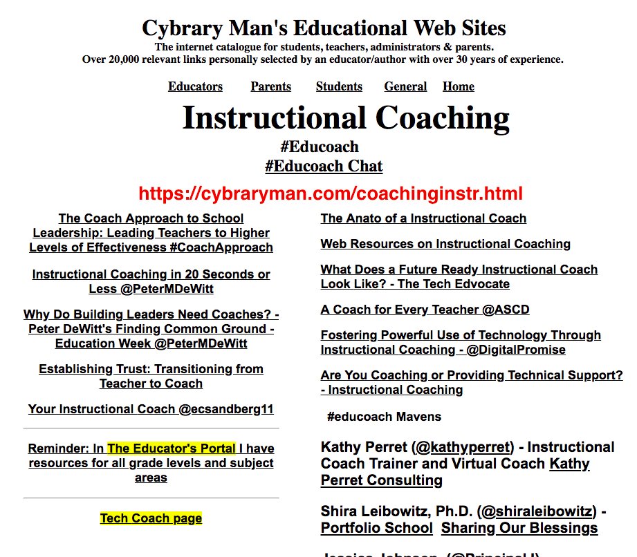 cybraryman1's tweet image. A2 Coaching by trained GT educators who actually teach that level can definitely improve the facilitating of learning for their students. Involve parents &amp;amp; students in the process as well.
Instructional Coaching page cybraryman.com/coachinginstr.… #gtchat