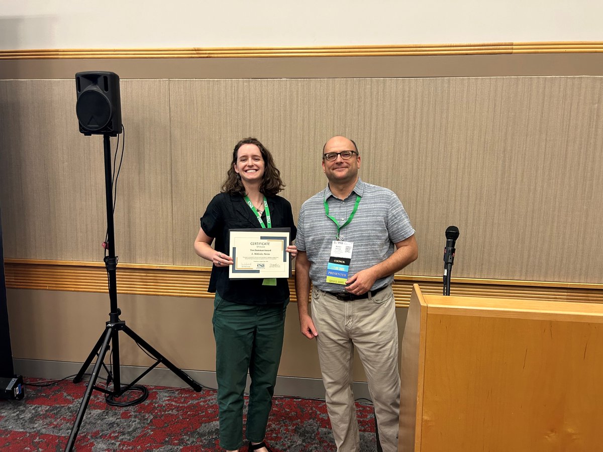 Martin Dovciak🌱🌻🌳 (@dovciaklab) on Twitter photo #ESA2023 A great Social Mixer w/<a href="/ESA_org/">Ecological Society</a> Vegetation Panel & North American Chapter of <a href="/IAVS5/">IAVS</a>. Below, McKinley Nevins receiving the 2022 Ton Damman Award from yours truly for the best student presentation in veg. ecology (Photo: Seth Bigelow). 2023 award selection is underway now! #ESA2023 A great Social Mixer w/<a href="/ESA_org/">Ecological Society</a> Vegetation Panel & North American Chapter of <a href="/IAVS5/">IAVS</a>. Below, McKinley Nevins receiving the 2022 Ton Damman Award from yours truly for the best student presentation in veg. ecology (Photo: Seth Bigelow). 2023 award selection is underway now!
