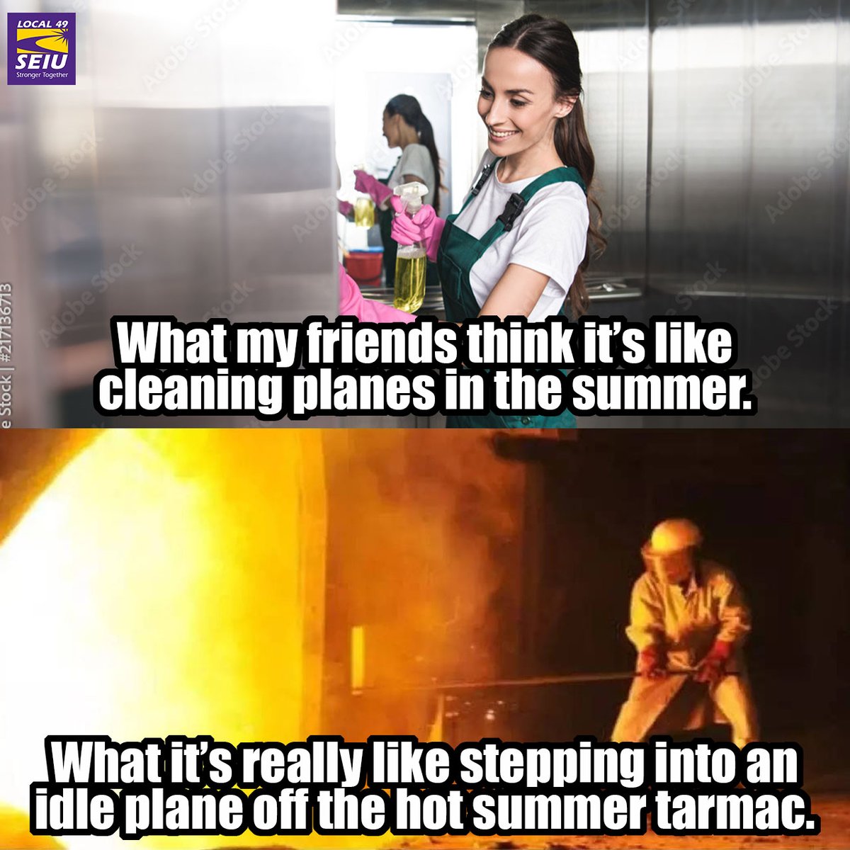 DYK: planes are often turned off when they are being cleaned? This means no AC or heating during extreme seasons like winter and summer. The airport workers who keep our flights clean deserve better!! Tell Congress to help pass the #GoodAirports Act—act.seiu.org/A/GjGa