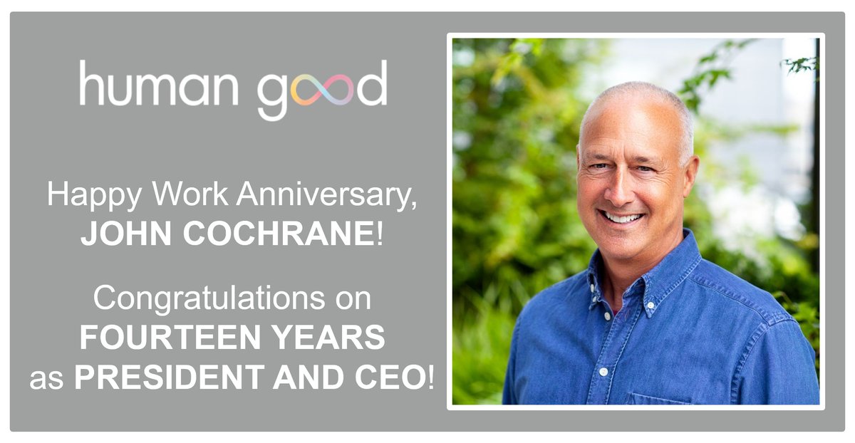 kees2success's tweet photo. Happy Work Anniversary! Congratulations to Candidate Placement John Cochrane and the entire board and staff at HumanGood. 14 Years ~ WOW! We wish you another amazing year as President and CEO!
#CandidatePlacements #Executivesearch #Leadership #CEO https://t.co/jWybd3RjE0