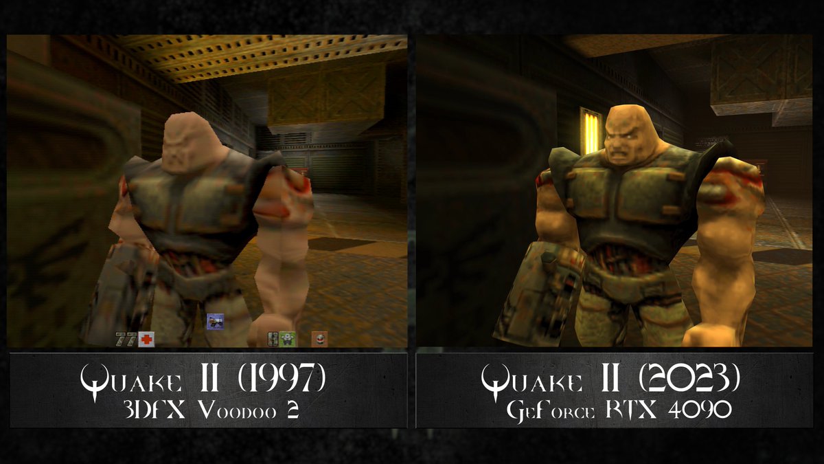 dark1x's tweet image. Yeah, I&apos;m working on a Quake II video right now! The new version is really interesting. It&apos;s faithful to the original design but has a ton of improvements. The new episode is insane too. It also doesn&apos;t have the movement interpolation issues of Quake 1&apos;s re-release.