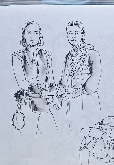 Some battlefield handholding in the nun sketchbook  #WarriorNun