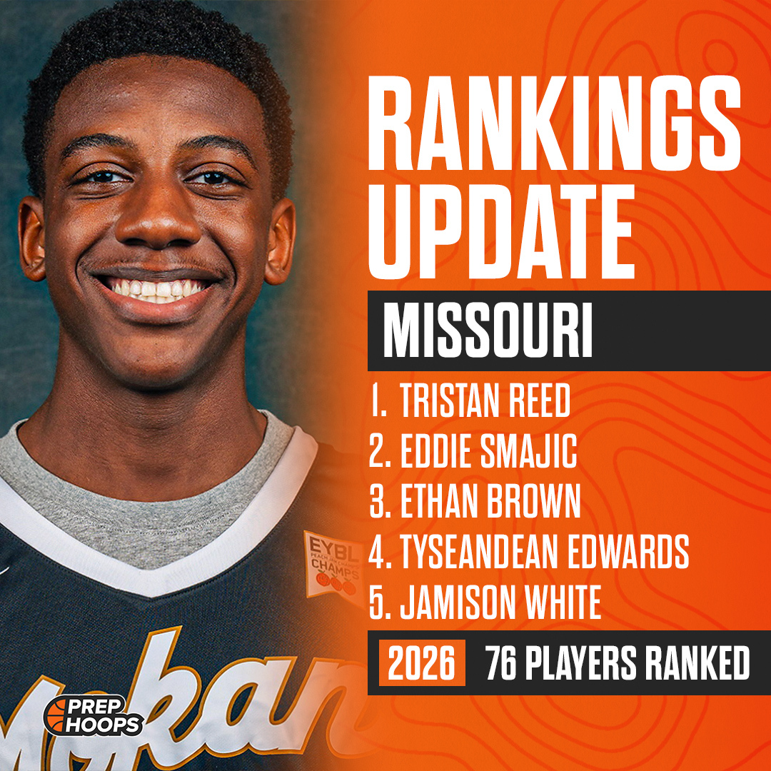 Missouri has updated the 2026 Player Rankings! ⭐ 76 total players ranked Full list: prephoops.com/missouri/ranki… Featuring: @2026TristanReed @smajic_eddie @Sheek_Pearson @marquel_murray @AmareWitham_