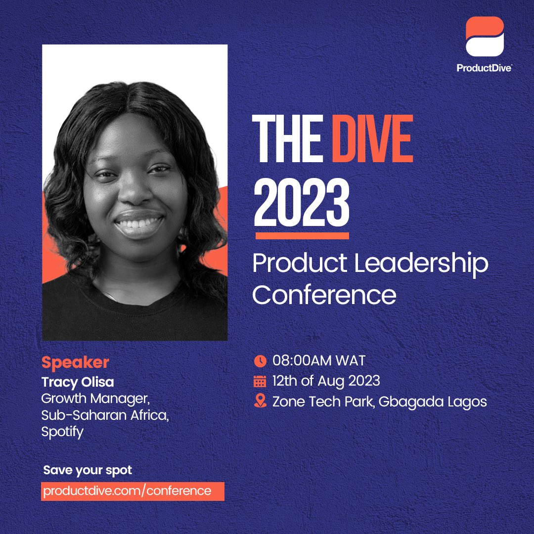 ProductDive's tweet photo. Excited to introduce Tracy Olisa , as one of our distinguished speakers at The DIVE 2023.

Join us at #TheDIVE2023 to learn from Tracy's exceptional journey in tech, digital media, e-commerce, and FMCG industries.

Register - https://t.co/eMMk99B9Kq https://t.co/x4AymEUmWl