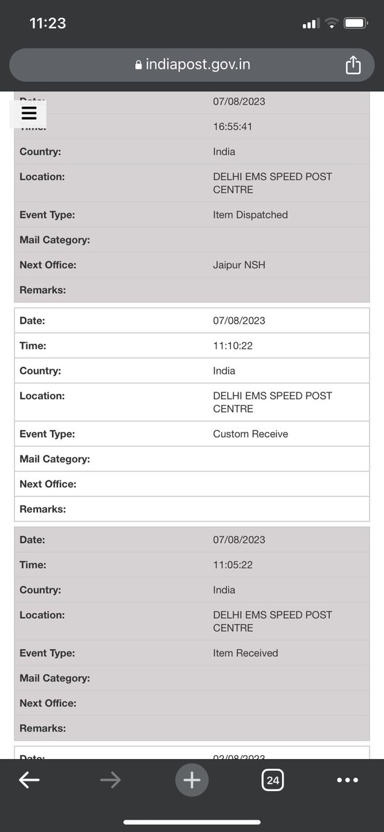 Mitalii1's tweet photo. @IndiaPostOffice lnbound parcel with tracking ID- EH024650368NL should be delivered to Bhubaneswar, PIN: 751003. But it is sent from Delhi to Jaipur PH instead of Kolkata or Bhubaneswar, as per the destination address. Please help in getting this routed to destination PIN:751003. https://t.co/59RIvQVa0X