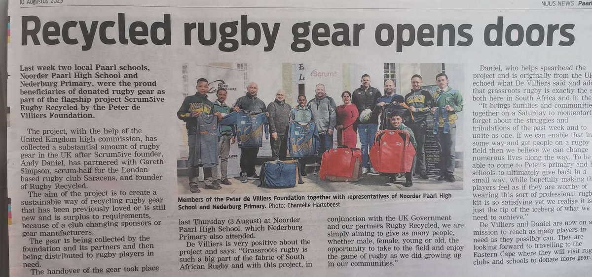 To see the coaches and rugby team's faces was one thing but then chatting to the coaches and teachers about how this kit will help change their rugby programme is on another level completely.

On to the next...

#rugby #rugbylife #grassroots #grassrootsrugby #schools #skolerugby