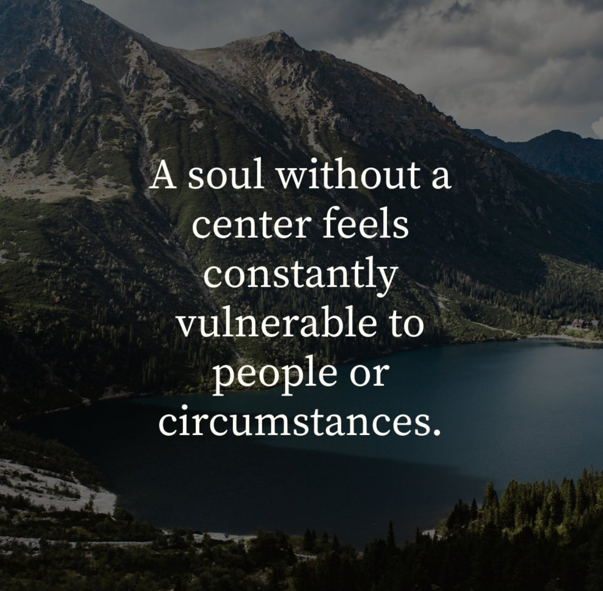 johnortberg's tweet photo. A soul without a center feels constantly vulnerable to people or circumstances. #quotestoliveby #qotd #christianquotes #becomenew #faith #christian #truth #vulnerable https://t.co/mJ6fOw52QU