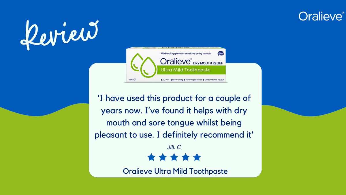Oralieve_UK's tweet photo. See why our customers choose Oralieve to help manage their dry mouth symptoms! https://t.co/HQ2QlpGFLt
#toothpaste #nosls #drymouth #mouthcare https://t.co/dOdxLjIZVI